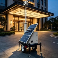 Cámara de Seguridad con Energía Solar para Protección Ambiental, Remolque de Vigilancia CCTV, Mini Remolque de Seguridad Solar para Terminal Portuario