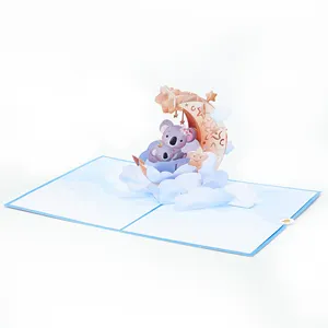 Yaratıcı ürünler hilal Cards Pop Up kartları 3D güzel ay Baby bebek duş anneler günü kartı parçalanabilir doğum günü hediyeleri