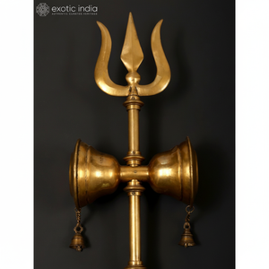 Escultura grande 60 \ "Lord Shiva's Trident/Trishul en latón - Product Image 1