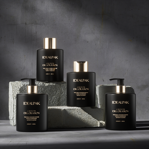 Sang Trọng Mỹ phẩm chai nhựa vàng hổ phách Vòng Lotion chai dầu gội đầu với bơm - Product Image 4