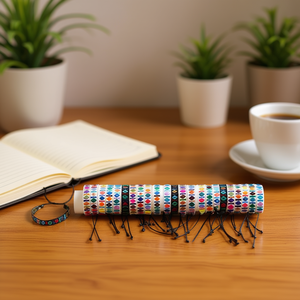 Bracciale intrecciato con motivo a rombi da 1 cm, fatto a mano, braccialetti con perline alla moda - Product Image 2