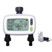 Aqualin 2 Outlet Pengatur Waktu Penyiraman Digital dengan Sensor Hujan Pengontrol Irigasi Taman Otomatis Zona Ganda