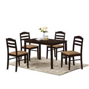 <b>Solid</b> Dining <b>Table</b> and Chair JCT A GATA 1+4 Modern <b>Solid</b> Rubber <b>Wood</b> <b>Top</b> High Durability Furniture Design Malaysia - Product Image 1