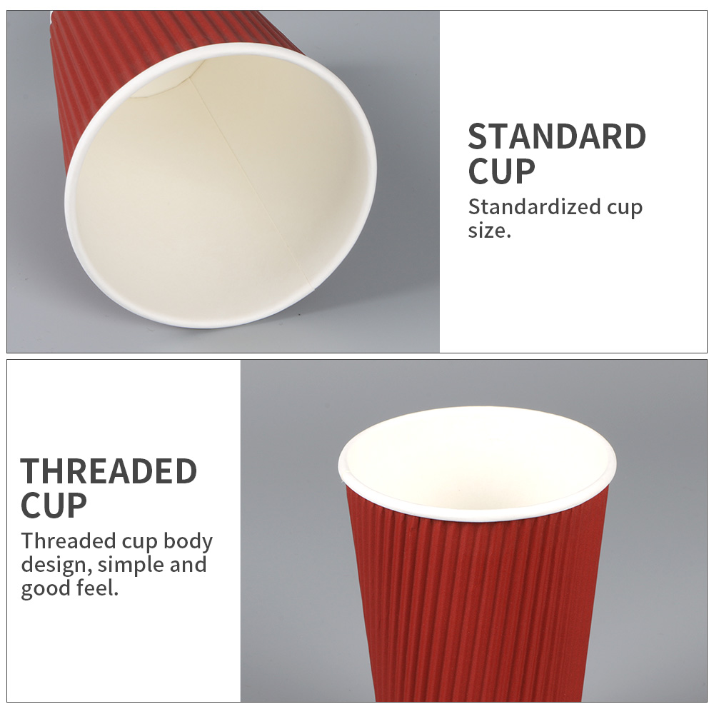 Disposable factory price double wall ripple coffee paper cup with custom printed