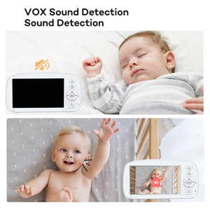 <span class=keywords><strong>Babyphone</strong></span> sans fil avec caméra HD 1080p CMOS 5 pouces, mode VOX, alarme de pleurs de bébé bidirectionnelle, berceuses, 1000 pieds - Product Image 4