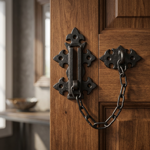 Chaîne de sécurité sans clé Coshik Exports 131 mm, noire thermolaquée, style victorien, installation facile pour porte et fenêtre - Product Image 2