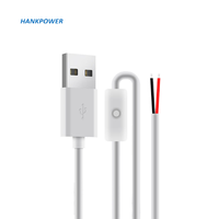 Contrôleur d'alimentation à 2 broches à personnaliser, 1 pièce, fil ouvert, câble USB avec interrupteur