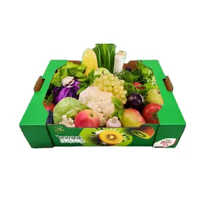 Fournisseur doré Vente en gros à bas prix Carton avec logo personnalisé Plateaux en carton banane Boîte d'emballage écologique pour fruits et légumes