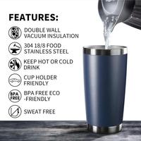 Gobelet isotherme en acier inoxydable à double paroi avec paille, couvercle magnétique, revêtement en poudre, vente en gros, lot de 20 oz et 30 oz
