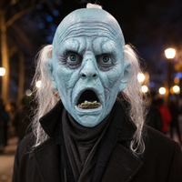 Masque intégral en latex pour homme, style méditerranéen, à peau glacée, aux yeux larges, aux rides, aux cheveux blancs, drôle et pétillant, pour Halloween