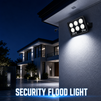 Lámpara de Seguridad Exterior con Alarma, Luz Estroboscópica de 300W de Alta Intensidad, Luz Intermitente Disuasoria, Activación Automática con Alarma