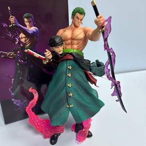 Statuetta d'Azione Samurai <span class=keywords><strong>One</strong></span> <span class=keywords><strong>Piece</strong></span> in Vendita, Modello GK Stile <span class=keywords><strong>One</strong></span>-Katana Starry Zoro a Doppia Testa in PVC, Giocattolo Espositivo Anime - Product Image 1