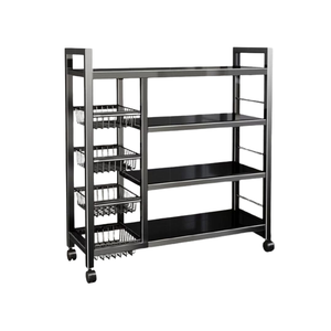 3層多機能キッチン収納用カッティングボードラック床に立つ電子レンジスタンドホームキッチンアイランズ - Product Image 1