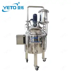 Roestvrijstalen Industriële Water Chemische Lavendel Rosem Hout Olie Reflux Destilleerder Homogenisator Mixer Cosmetische 100l