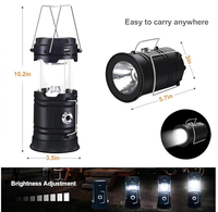 Lanterne de camping solaire à LED, lampe de poche légère et étanche pour l'extérieur, kit de survie, rechargeable par USB