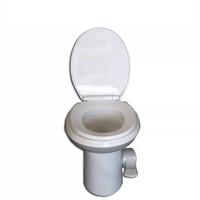 AGE White Portable Camping Toilet with Foot-operated Gravity Flush for RV and Caravan Water Use
