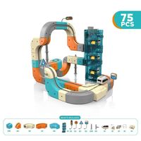 Nouvel Arrivage : Ensemble de Blocs de Construction 3D pour Voitures sur Rail, Circuit de Billes Créatif DIY, Jouet Train sur Rail avec Ascenseur pour Enfants