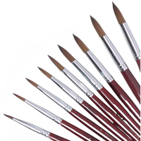 Professionnel 1 pièce Kolinsky mixte vison sculpté manche en bois d'acajou tête en cristal fin sertie pour une utilisation de beauté stylo à ongles pour cheveux