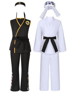 Costume Cosplay Karate Kids KOF <span class=keywords><strong>Cobra</strong></span> <span class=keywords><strong>Kai</strong></span> per Bambini e Adulti, Kimono Nero e Bianco, Fascia per Capelli, Tuta per Feste di Halloween - Product Image 5