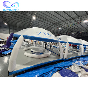 Hồ thương mại Inflatable bên đảo nổi Dock Inflatable đảo nổi phòng chờ với tán nền tảng nước Inflatable - Product Image 4