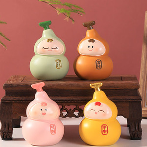 Adorno de Calabaza de Dibujos Animados Creativo y Lindo, 4 Piezas, Decoración de Escritorio de Resina, Regalo de Oficina Feng Shui, Año Nuevo Chino - Product Image 1