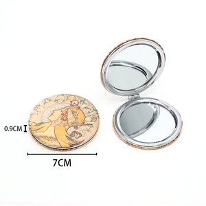 Tissu en velours miroir compact pliable double face avec logo personnalisé miroir de poche cosmétique miroir de poche en tissu - Product Image 4