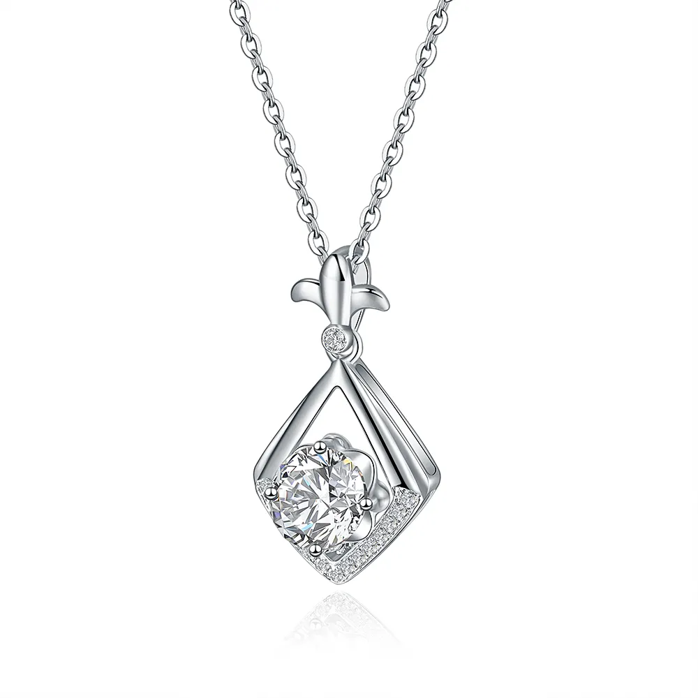 Custom Women Fine Jewelry Simple Round Shape Lab Grown Diamond GIA IGI Certified Necklace