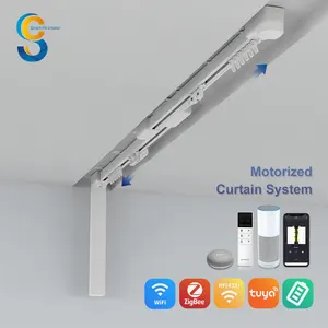 Extendable 1.69*4 Swish Curtain Track Accessories L Type Shower Ceiling Smart Home Metal PE Set Aluminum Alloy Support Morden