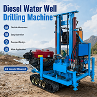 Foreuse hydraulique diesel sur chenilles de 200 m pour puits d'eau, machine portable pour la construction de puits profonds
