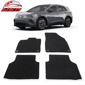 Tapis de sol pour Volkswagen ID.4 4DR 21-25, tapis de sol en velours noir avec bordure blanche, 4 pièces - Product Image 2