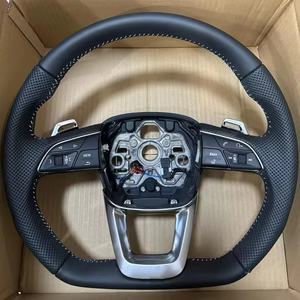 Orientamento a fondo piatto traforato in pelle per <span class=keywords><strong>Audi</strong></span> A6 A7 C8 2019-aggiornamento 2024 S6 S7 RS 6 RS 7 volante quadrato sportivo - Product Image 6