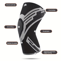 1 pièce Manchon de compression élastique et respirant pour genou, avec ressorts, protection pour le sport, la gym et le basketball, et soutien de cheville