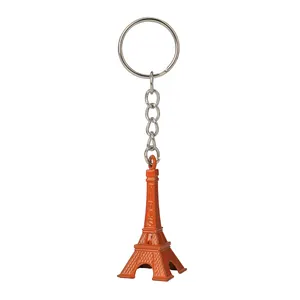 Custom barato Metal turista Keychain Fabricantes França Paris Torre Eiffel Atacado Promoção 3D Metal lembrança Keychain