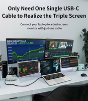 Monitor Ekstensi Laptop Layar Ganda Baru 14" IPS HDR dengan Speaker, Resolusi 1200x2000, Antarmuka Tipe-C, Anti-Cahaya Biru untuk