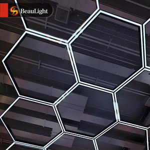 Lampu gantung kreatif desain sarang lebah heksagonal, lampu gantung LED untuk kantor Internet Cafe Gym gaya industri - Product Image 3