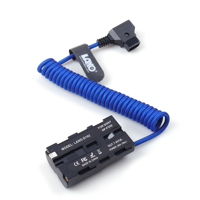 Câble de batterie factice D-TAP enroulé en nylon bleu pour F550 avec conducteur en cuivre pur, garantie 12 mois pour l'alimentation de l'appareil photo