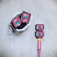 Nouveau produit : Perles en silicone PP motif dessin animé bus scolaire rose, vente en gros usine