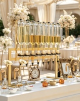 Présentoir à Parfums en Métal Doré au Design Innovant Premium avec 6/8/12 Buses, Support pour Huiles Essentielles de 375 ml pour Décoration de Bar et Fêtes