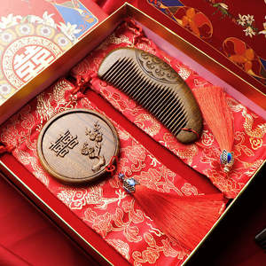 Regalo de Boda Tradicional Chino <span class=keywords><strong>para</strong></span> la Novia, Peine de Madera, Recuerdos, Juego de Regalo al por Mayor, Regalos <span class=keywords><strong>para</strong></span> Mujeres - Product Image 5