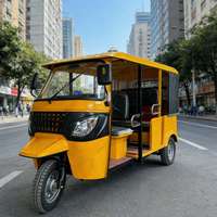 Triciclo Eléctrico Popular en África, de Carrocería Abierta, de 3 Ruedas, para Pasajeros, Batería de 60V 7.2kWh, Autonomía de 80-110km, Tipo Tuk Tuk, con Capacidad para 6-9 Personas