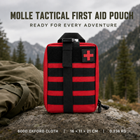 Trousse de premiers secours tactique en tissu Oxford 600D avec fermeture éclair et pochette utilitaire pour la maison, la voiture et les activités de plein air