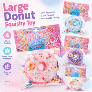 <b>Large</b> Donut Squishy Toy Soft Squeeze Stress Relief Toy Candy <b>Pillow</b> Packaging Assorted Colors for Wholesale - Product Image 1