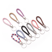 Gantungan Kunci Carabiner Paduan Seng Ringan Grosir, Berbagai Warna, Anyaman Tangan Kristal, Cetak Embos, Gaya Cina, Perhiasan Mobil