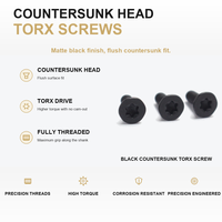 Sekrup Mesin Kepala Torx Countersunk Finishing Hitam Tahan Lama Untuk Pemasangan Suku Cadang Mesin