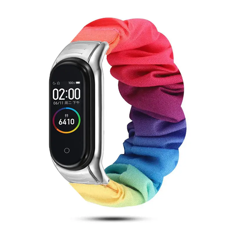 Elastico di Ricambio Braccialetti Della Cinghia di Tessuto Morbido Scrucnchie Smart Watch Band per Xiaomi Mi Banda 4