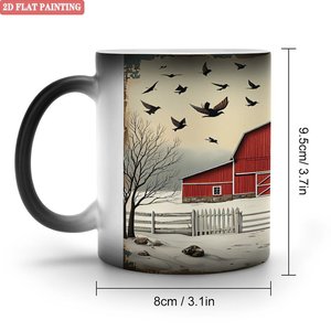 Mug à sublimation noir givré 11oz en céramique, tasse vierge DIY à changement de couleur - Product Image 1