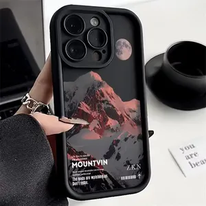 <span class=keywords><strong>Coque</strong></span> de téléphone antichoc de luxe au design peinture à l'huile Montagne enneigée pour <span class=keywords><strong>iPhone</strong></span> 16 15 17 Pro Max, couleur bonbon, étui arrière - Product Image 5