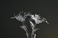 Décoration florale élégante en verre transparent fait main pour la fête des mères, idéale pour la maison, le salon, les boutiques et les tables de mariage