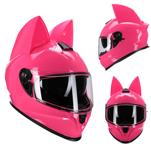 Nuevo <span class=keywords><strong>Casco</strong></span> de Motocicleta <span class=keywords><strong>Integral</strong></span> con Orejas de Gato <span class=keywords><strong>para</strong></span> Mujer, <span class=keywords><strong>para</strong></span> Scooter Eléctrico, Seguridad en el Desplazamiento Urbano, 1 Año de Garantía - Product Image 2