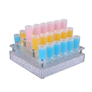 Soporte para vasos Wan Zhan Glowing Bullet de 3 niveles con textura de piedra congelada para vasos de chupito, ideal para cócteles, fiestas, bares y KTV. - Product Image 5